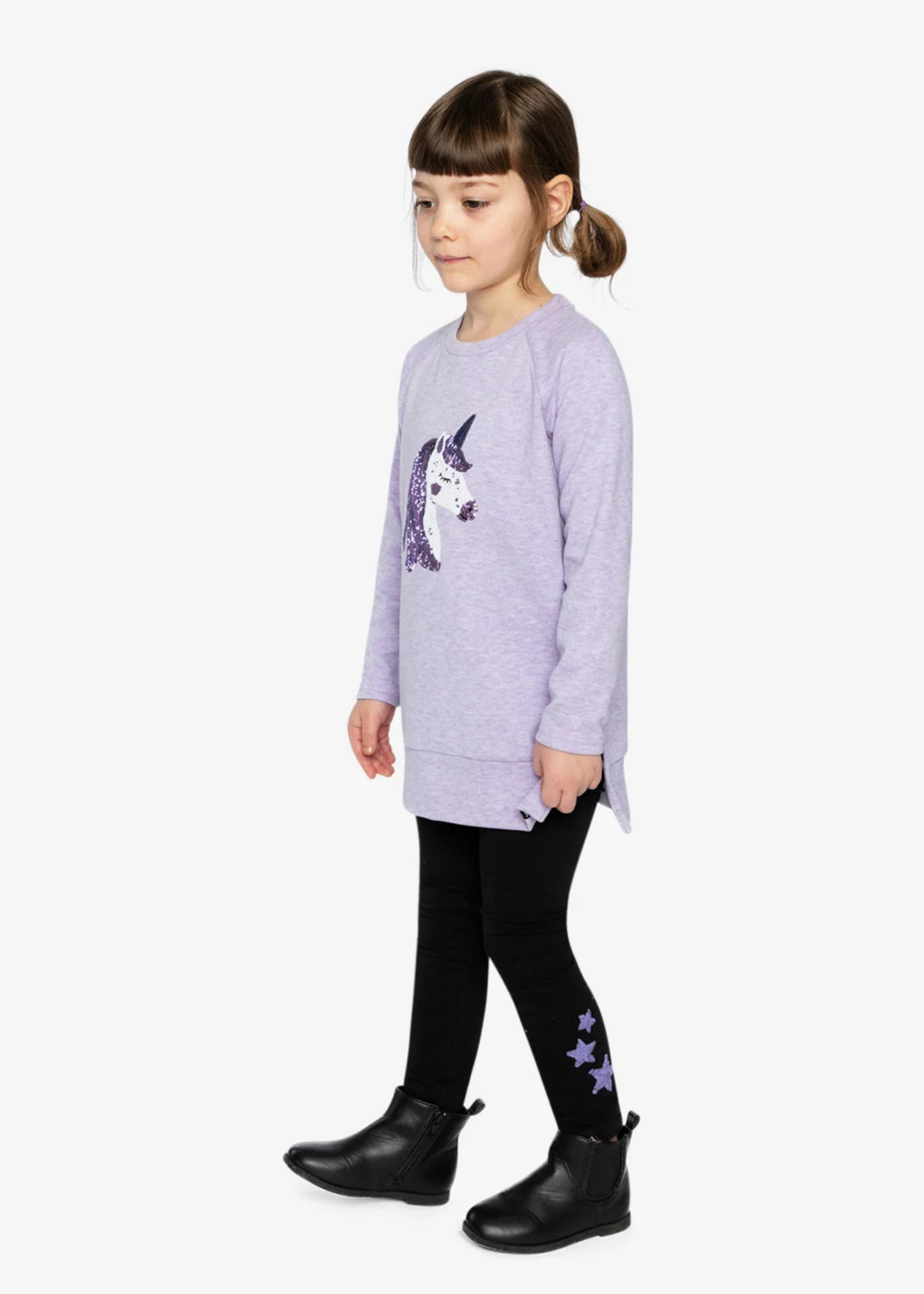 Deux par Deux Organic Jersey Leggings Black w/Stars