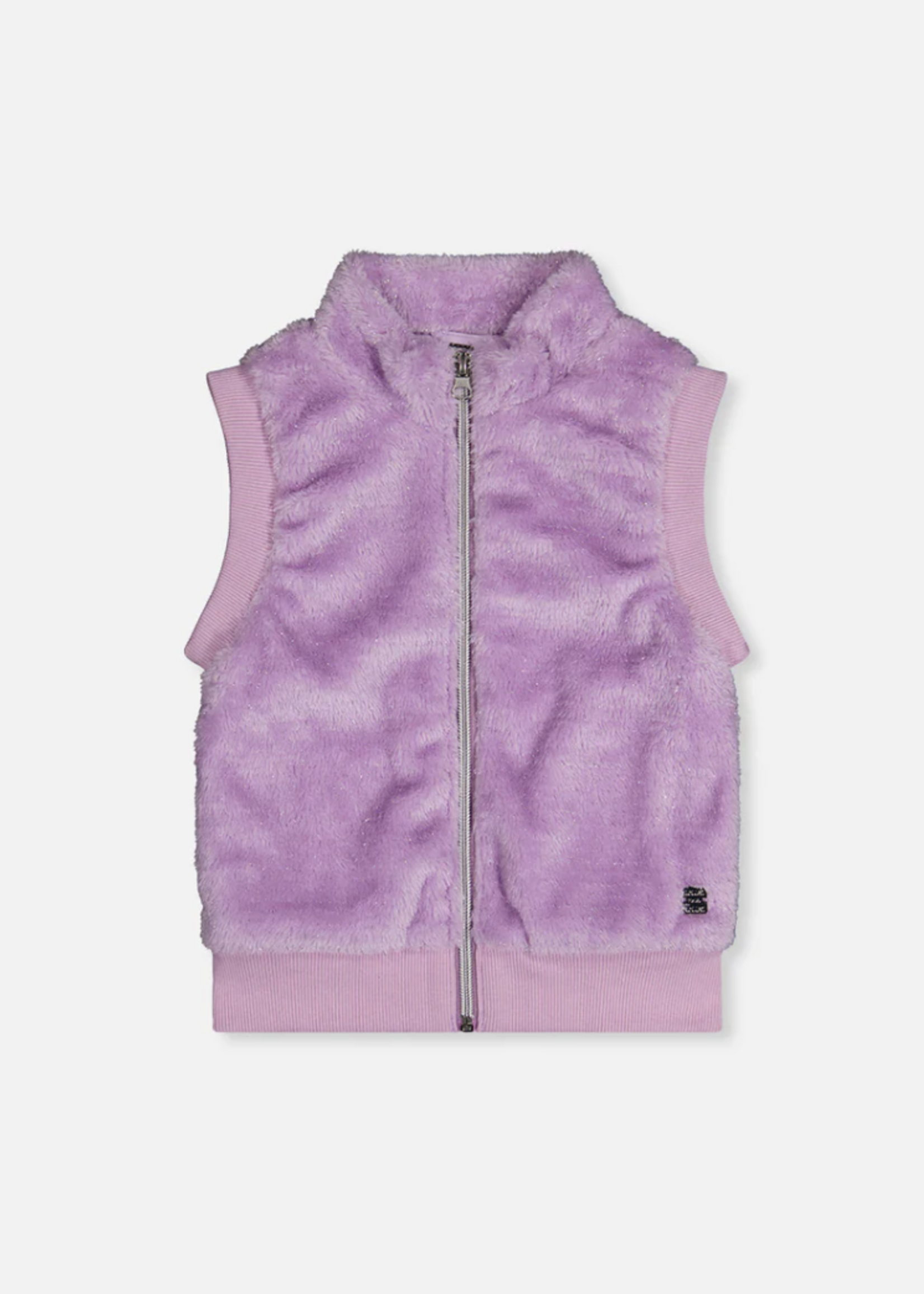Deux par Deux Fake Fur Sleeveless Vest Violet Tulle