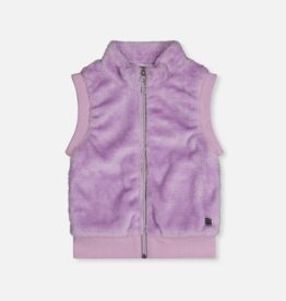 Deux par Deux Fake Fur Sleeveless Vest Violet Tulle