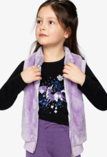 Deux par Deux Fake Fur Sleeveless Vest Violet Tulle