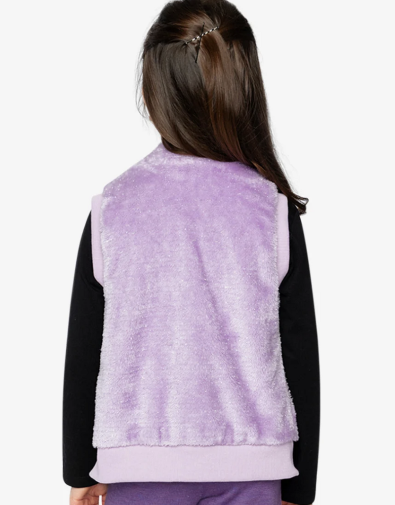 Deux par Deux Fake Fur Sleeveless Vest Violet Tulle