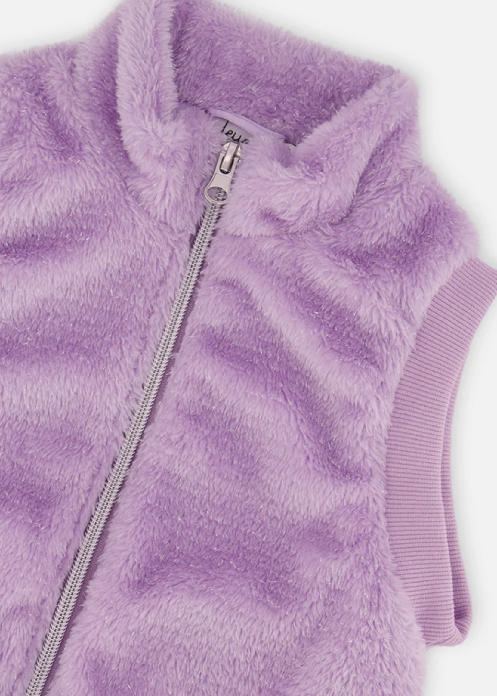Deux par Deux Fake Fur Sleeveless Vest Violet Tulle