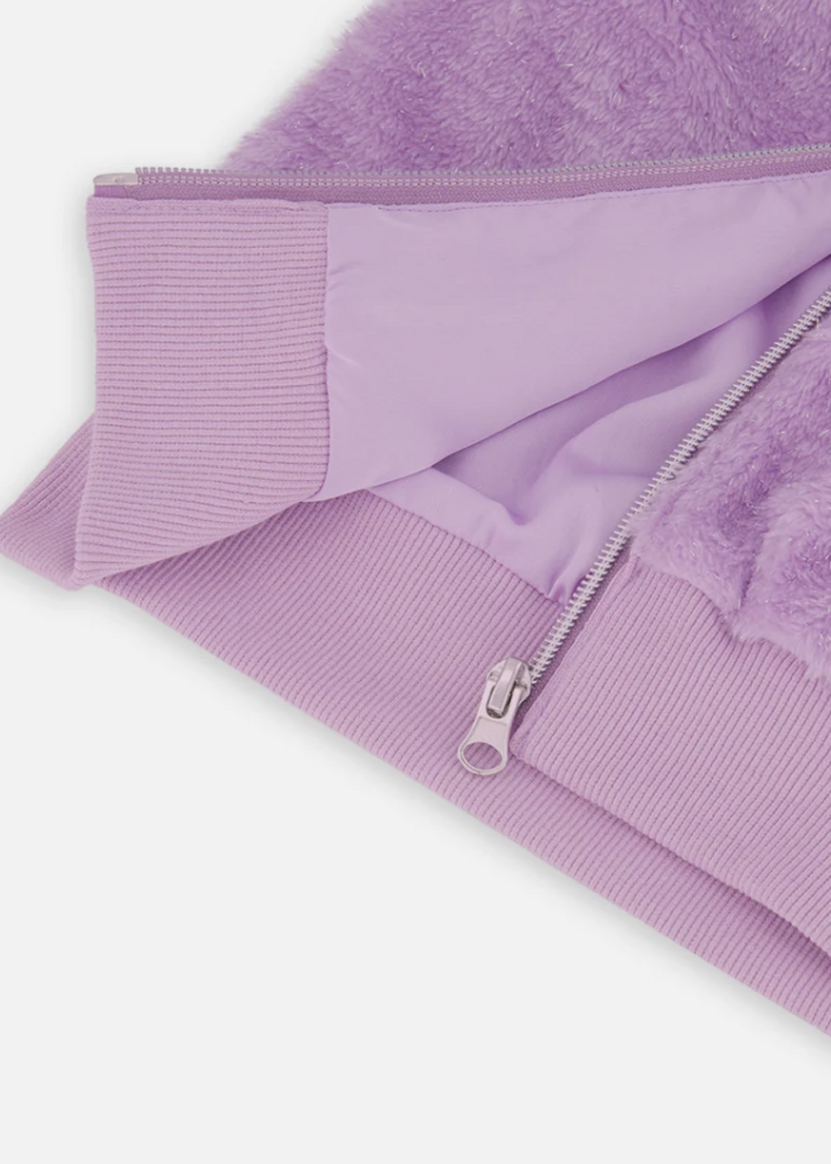 Deux par Deux Fake Fur Sleeveless Vest Violet Tulle