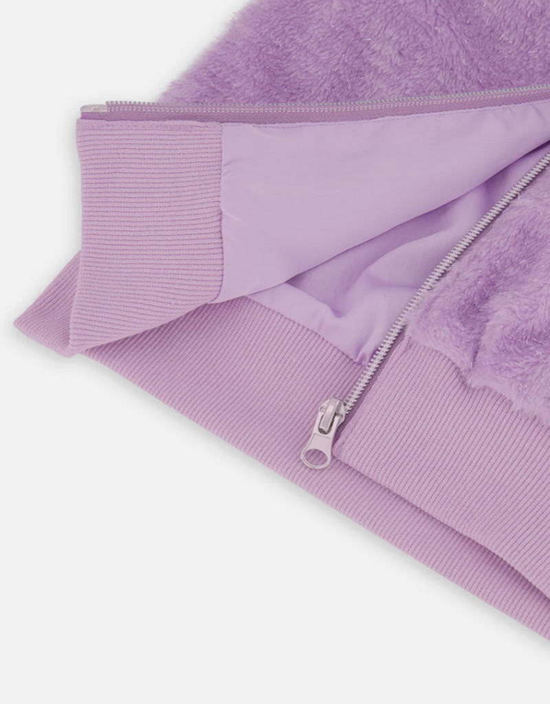 Deux par Deux Fake Fur Sleeveless Vest Violet Tulle