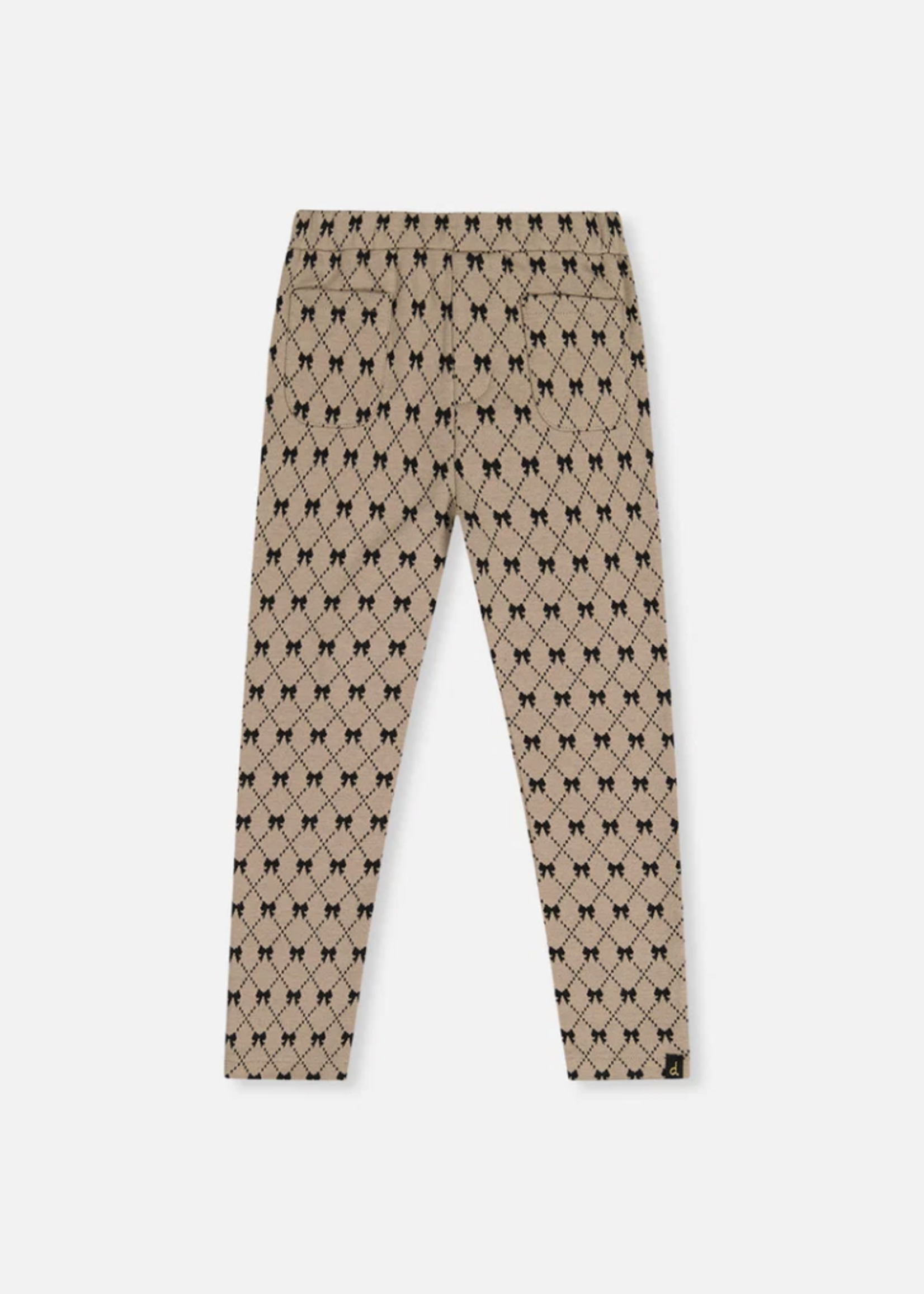 Deux par Deux Tregging Gold Black Jacquard  Bows