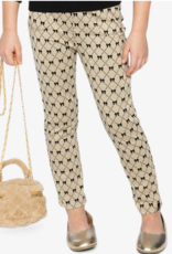 Deux par Deux Tregging Gold Black Jacquard  Bows