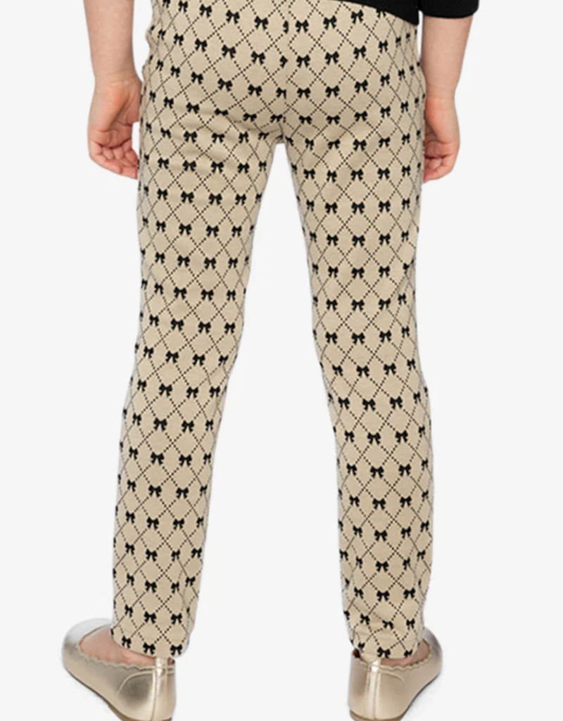 Deux par Deux Tregging Gold Black Jacquard  Bows