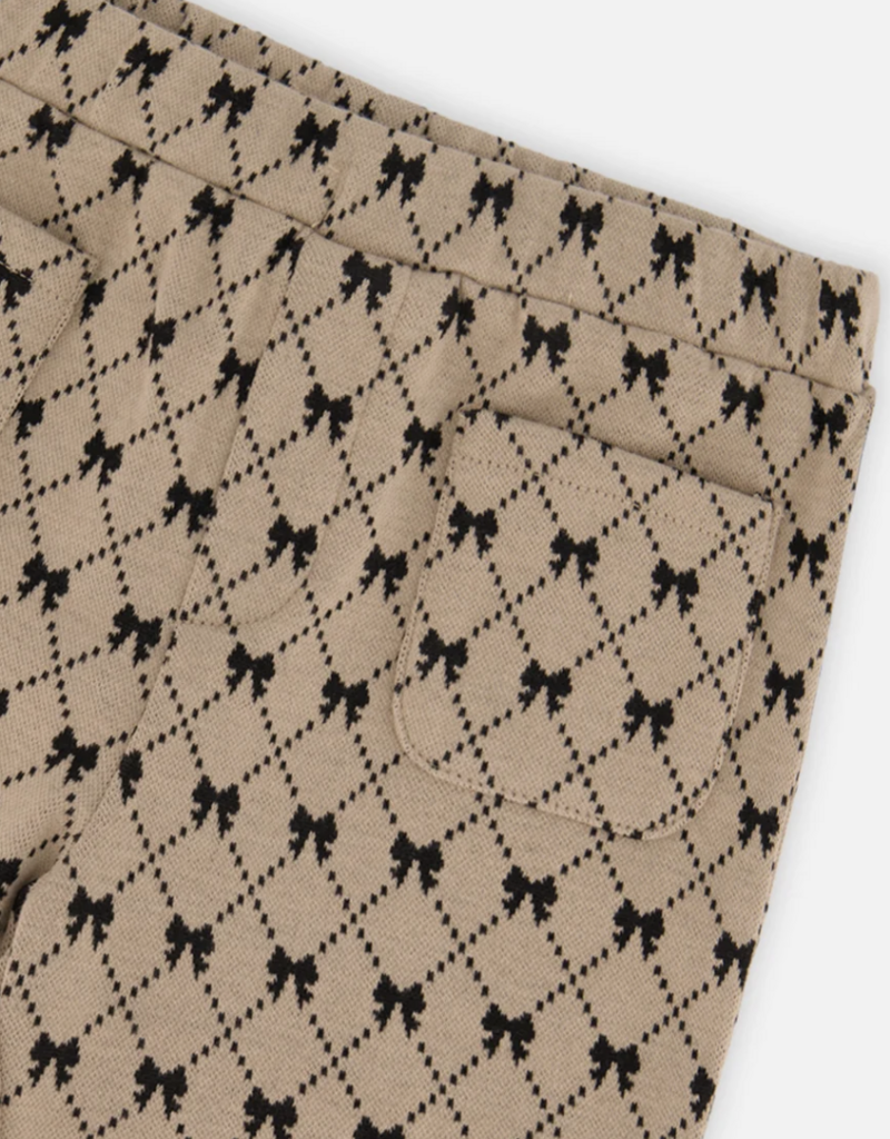 Deux par Deux Tregging Gold Black Jacquard  Bows