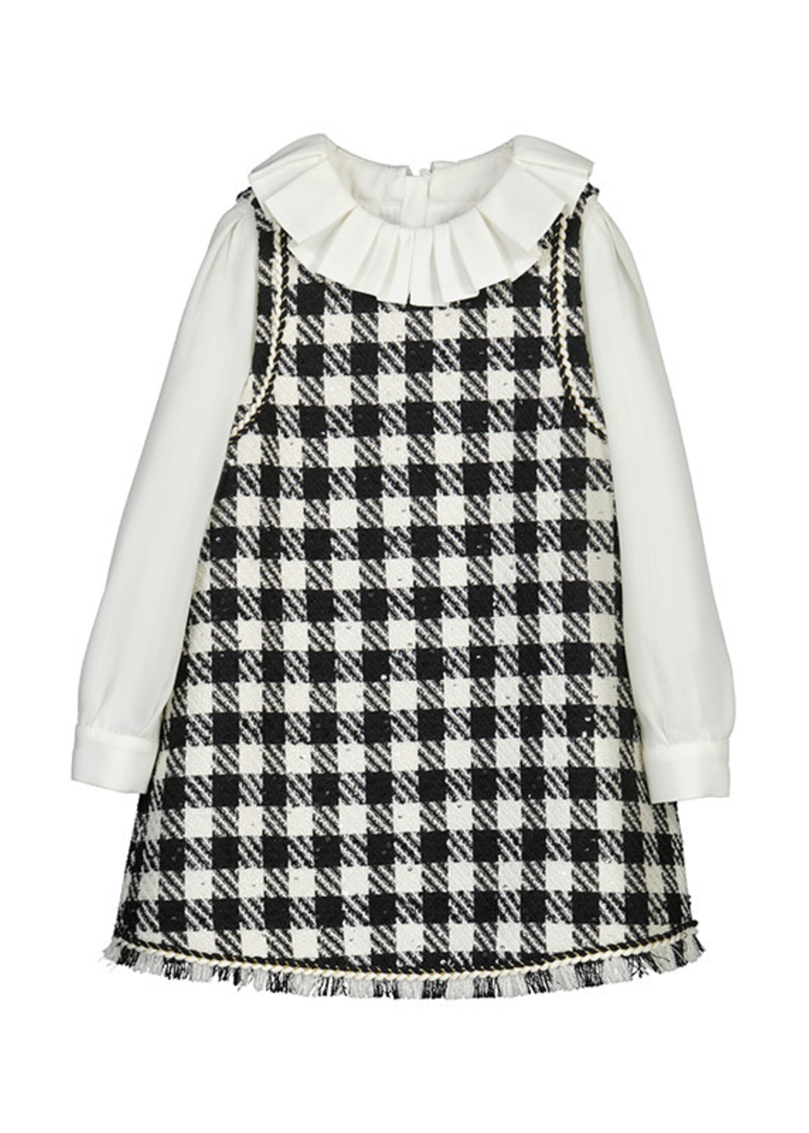 Abel & Lula Black Herringbone Dress