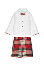 Abel & Lula Red Plaid Bermuda Set