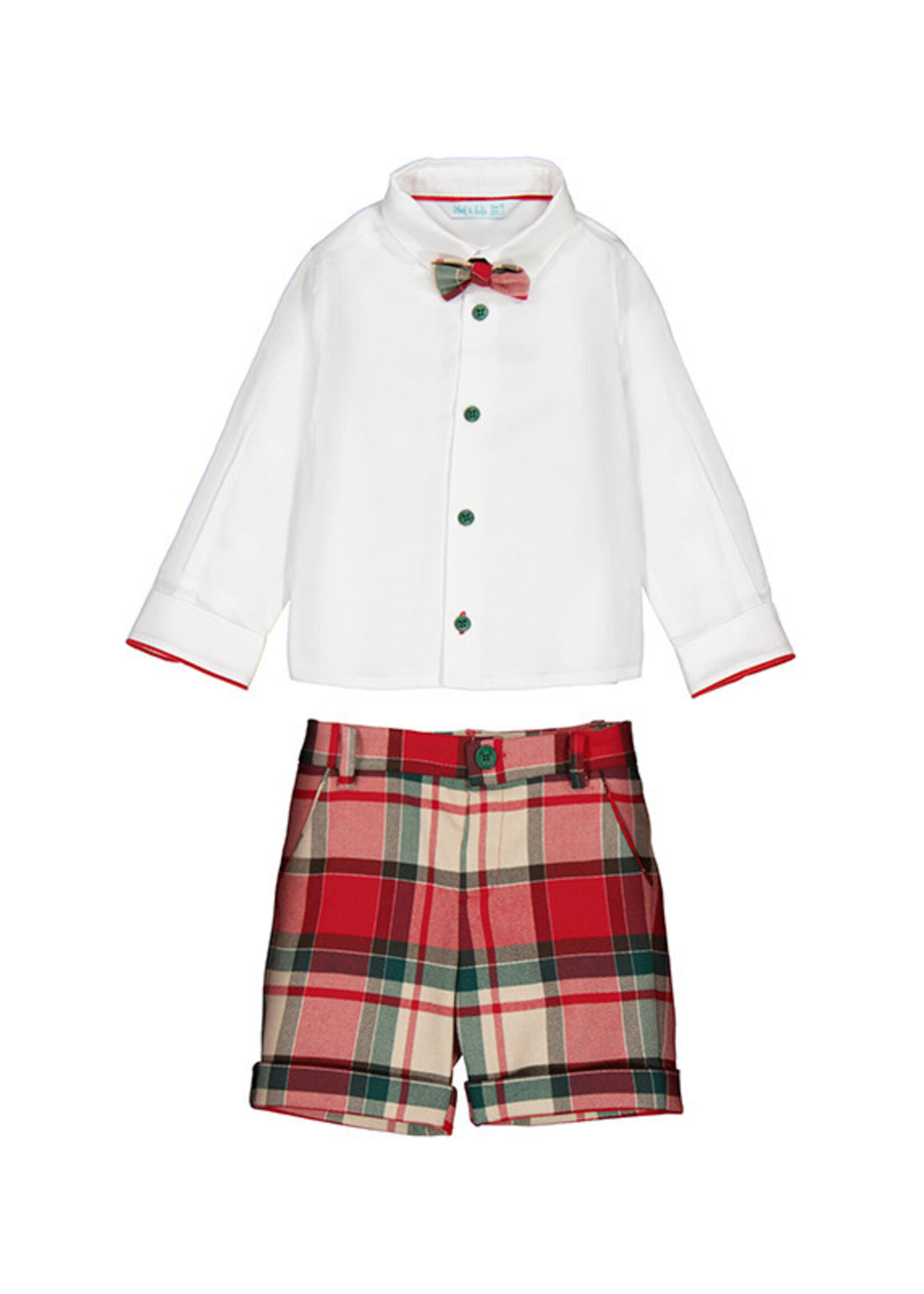 Abel & Lula Red Plaid Bermuda Set