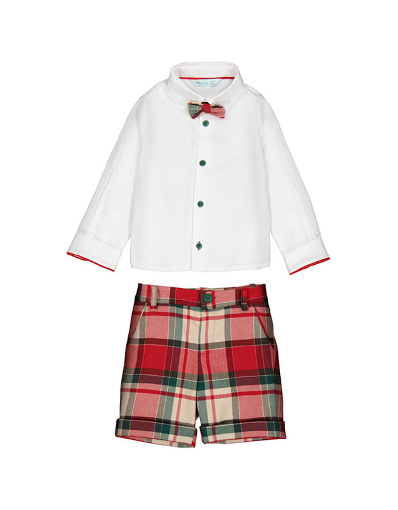 Abel & Lula Red Plaid Bermuda Set