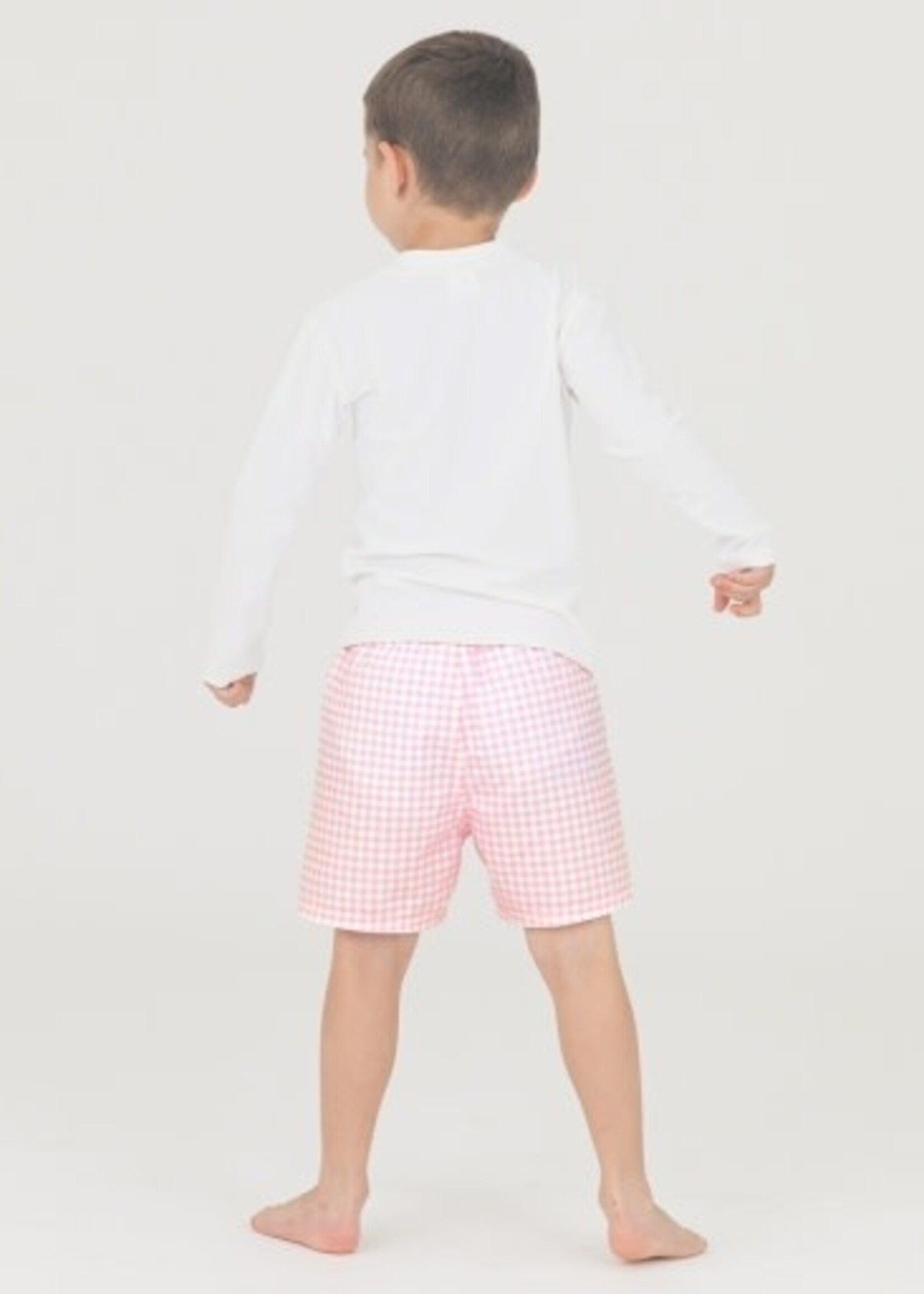 RuffleButts Long Sleeve Rash Guard White
