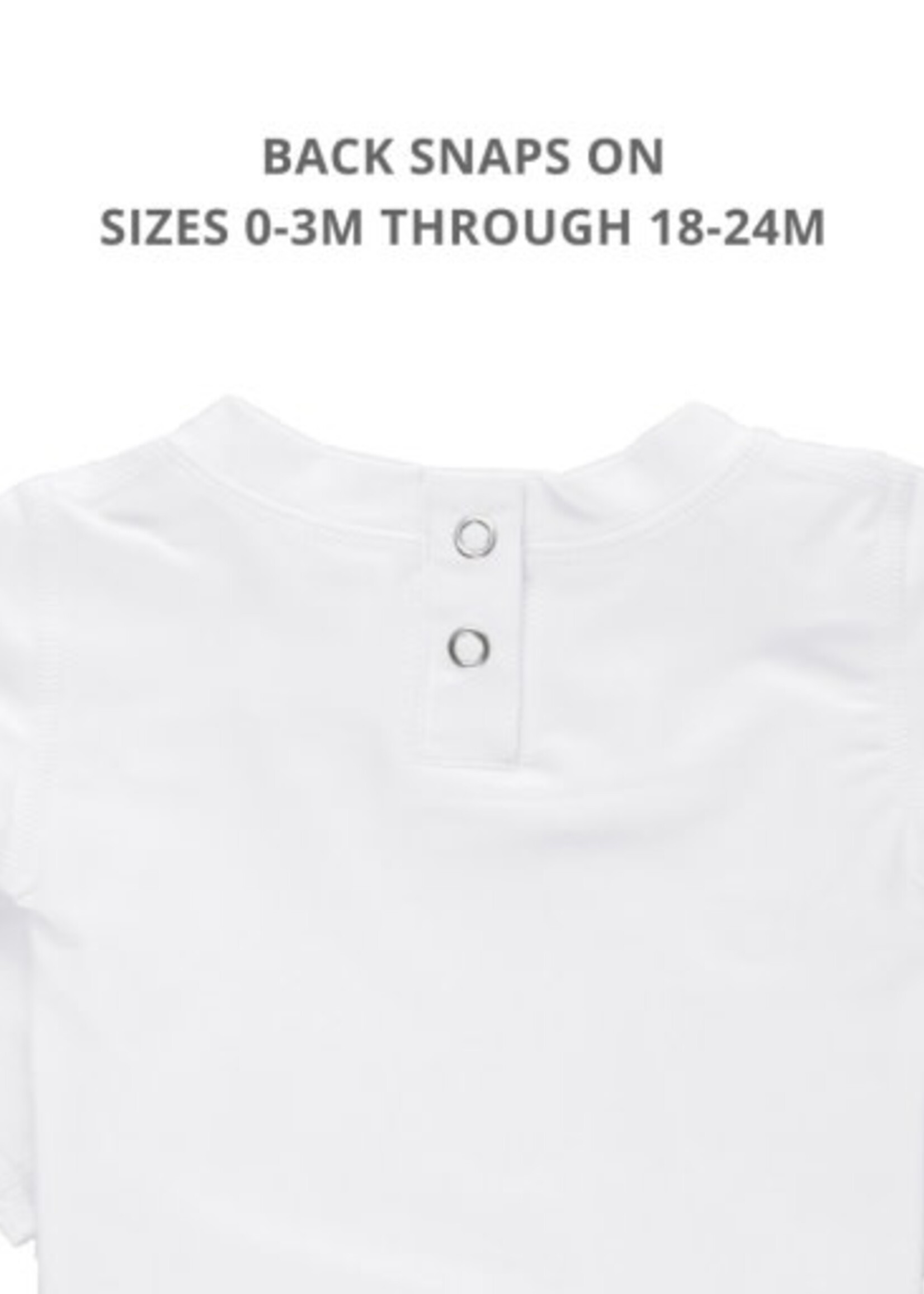 RuffleButts Long Sleeve Rash Guard White