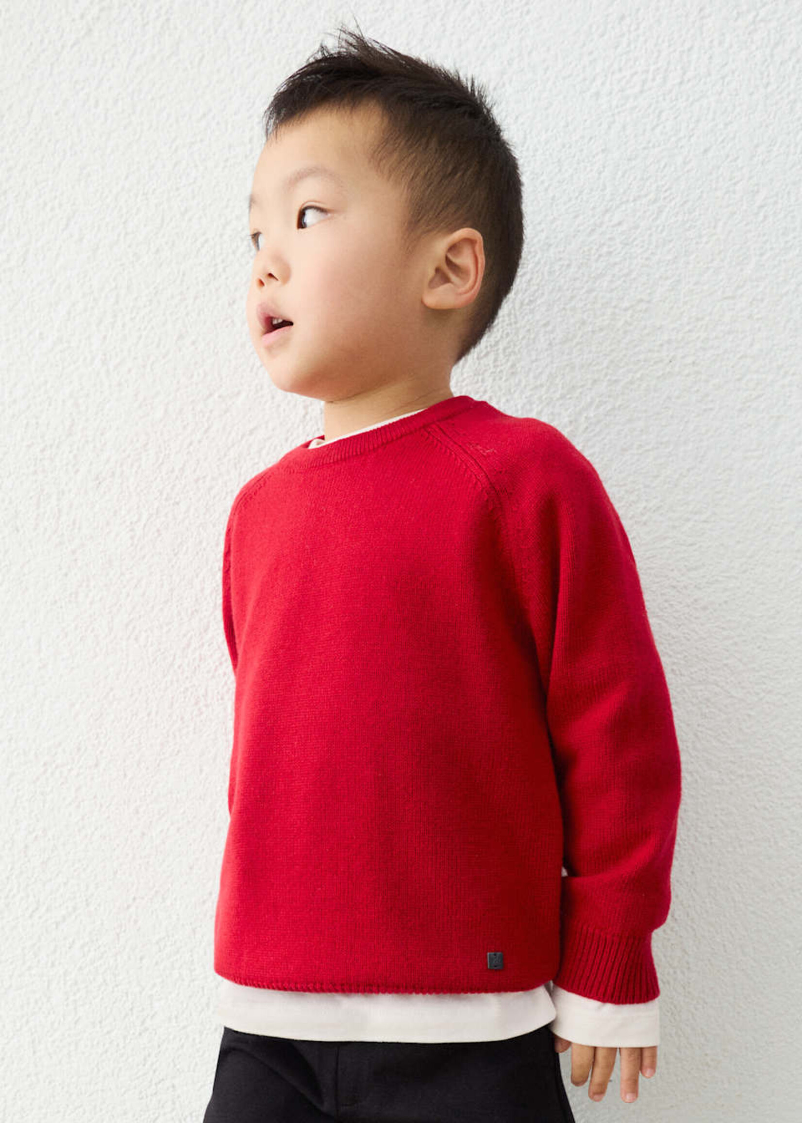 Mayoral Red Basic Crewneck Sweater