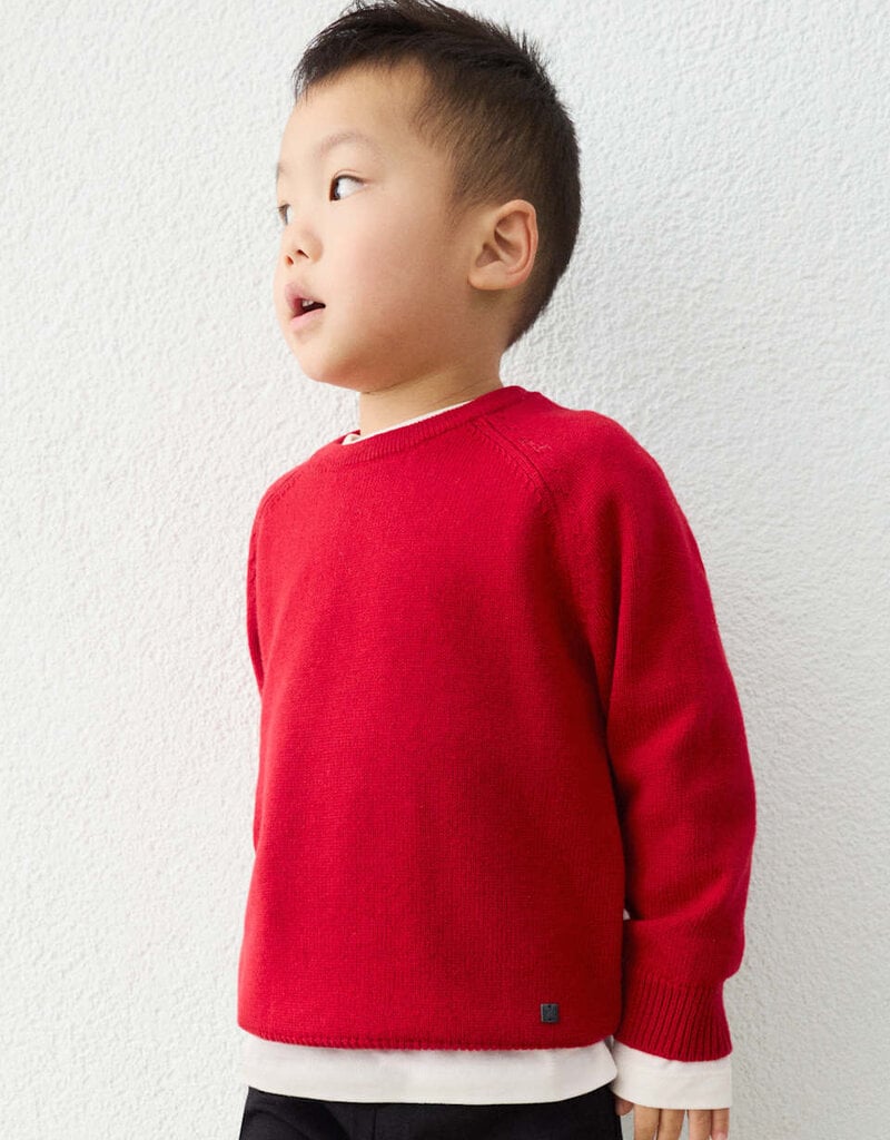 Mayoral Red Basic Crewneck Sweater