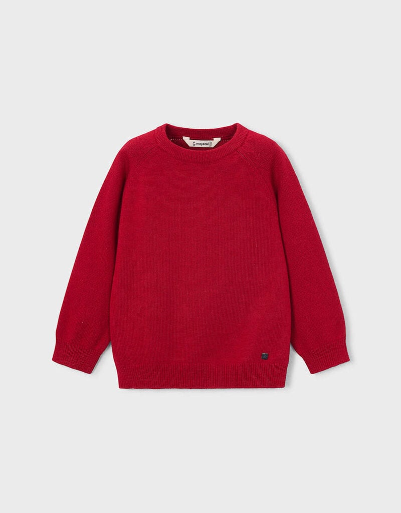 Mayoral Red Basic Crewneck Sweater