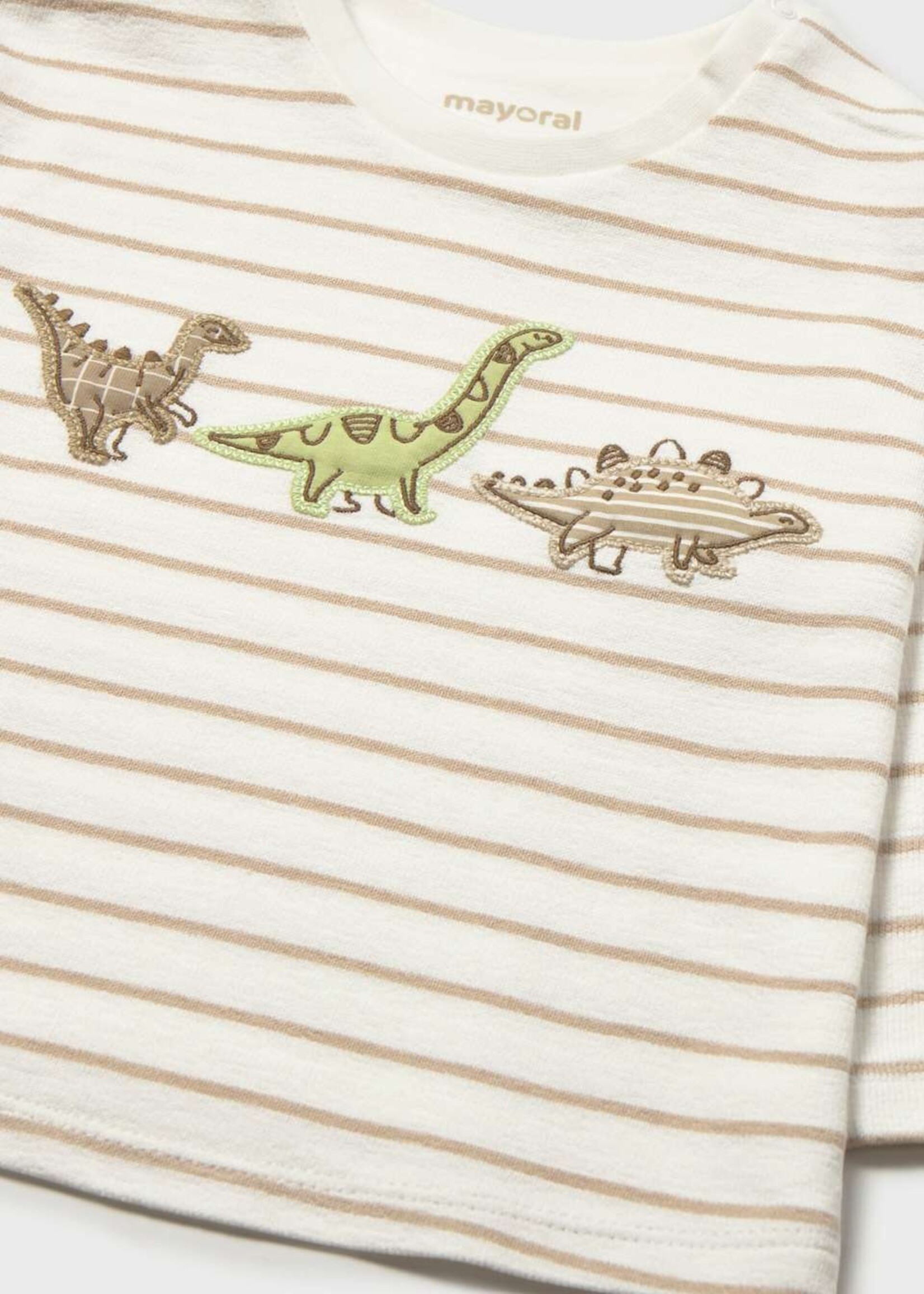 Mayoral L/S Striped Tee w/Dino Applique