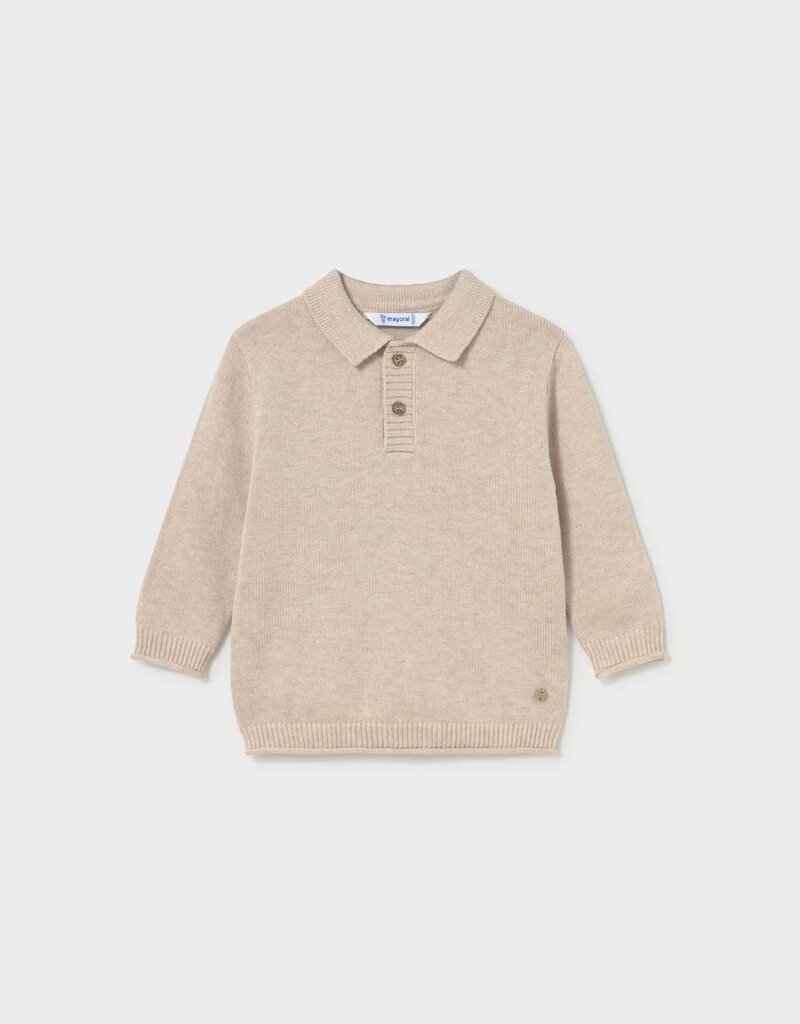 Mayoral L/S Polo Sweater Oat