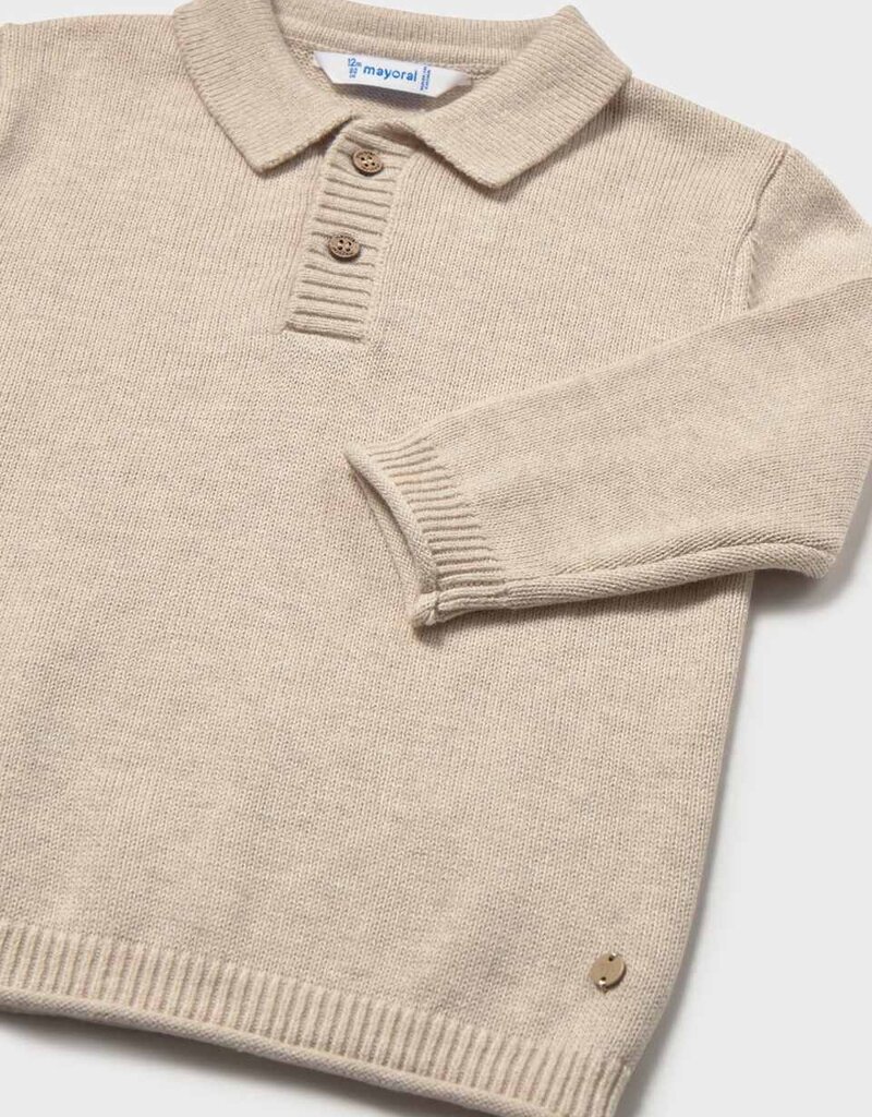 Mayoral L/S Polo Sweater Oat