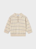 Mayoral L/S Knit Stripe Polo H Stone