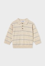 Mayoral L/S Knit Stripe Polo H Stone
