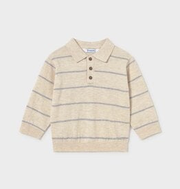 Mayoral L/S Knit Stripe Polo H Stone