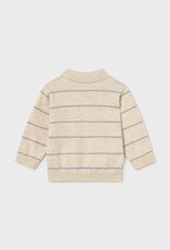 Mayoral L/S Knit Stripe Polo H Stone
