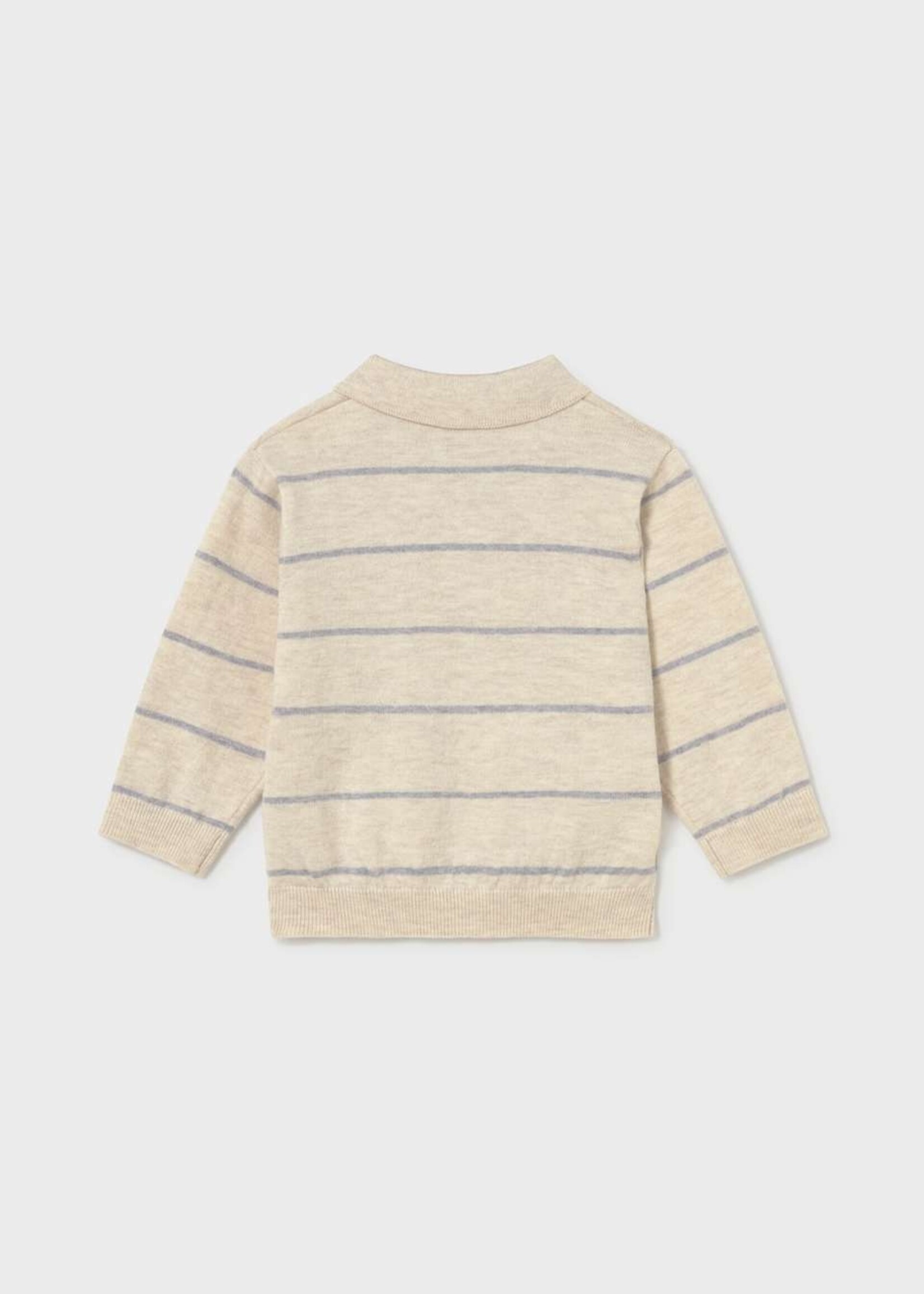Mayoral L/S Knit Stripe Polo H Stone