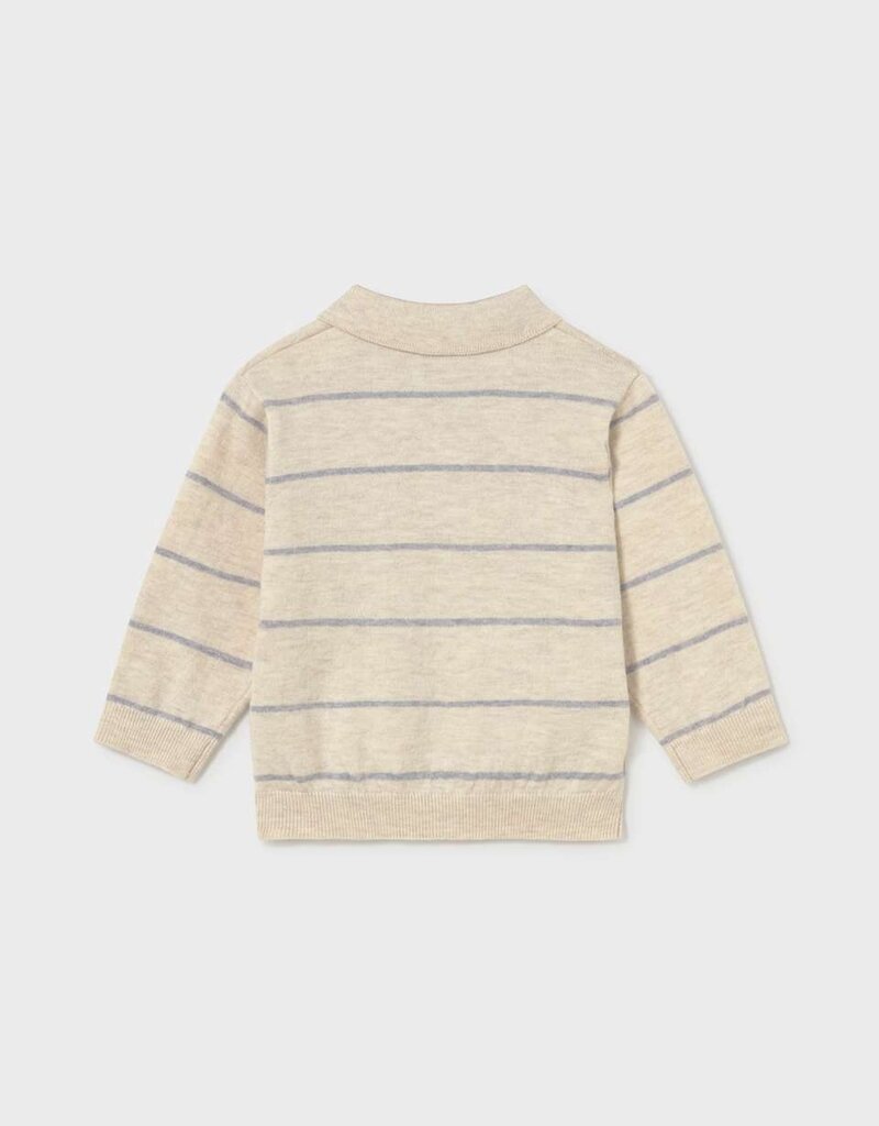 Mayoral L/S Knit Stripe Polo H Stone