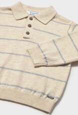 Mayoral L/S Knit Stripe Polo H Stone