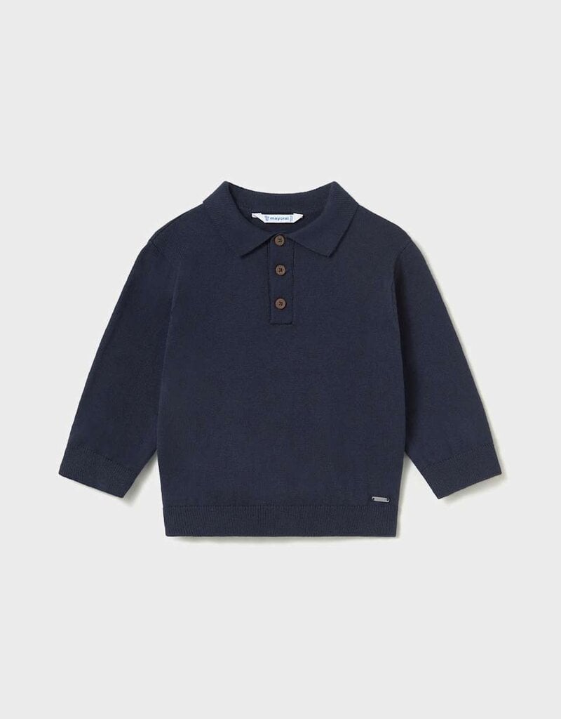 Mayoral L/S Knit Polo Blue