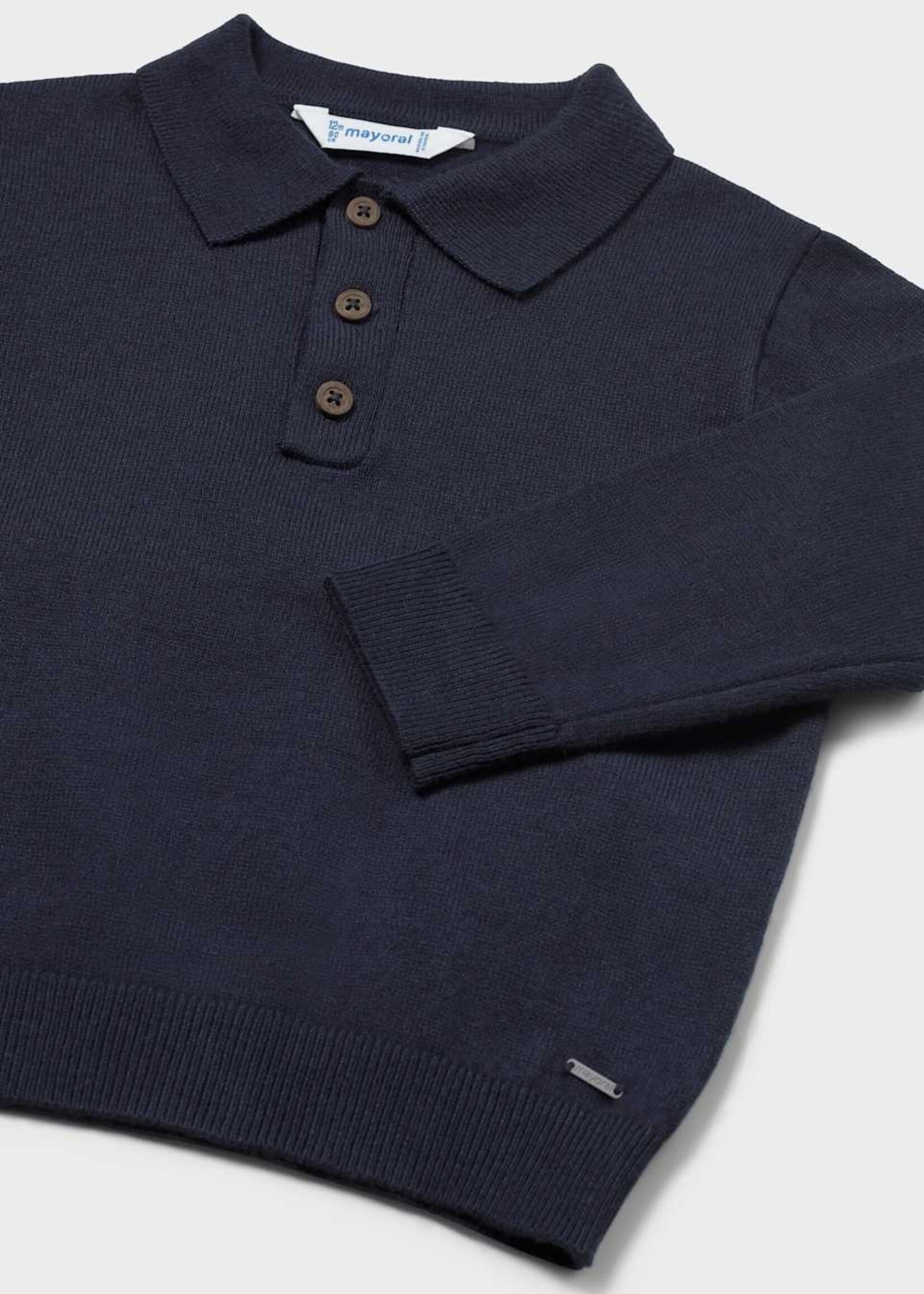 Mayoral L/S Knit Polo Blue