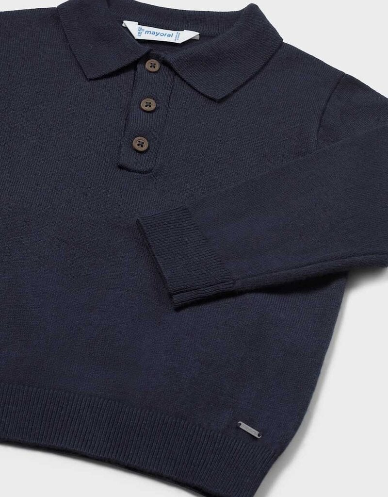Mayoral L/S Knit Polo Blue