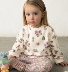 Mayoral Flower Print Fleece Pullover