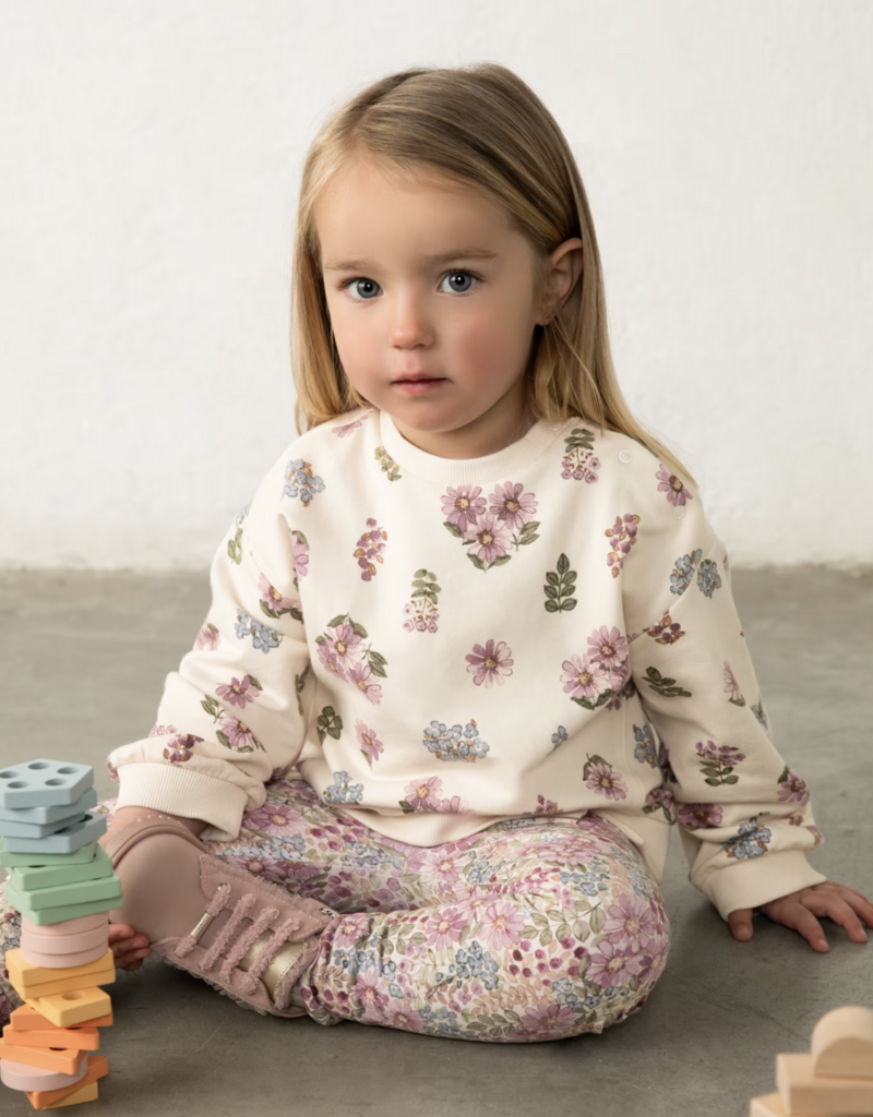 Mayoral Flower Print Fleece Pullover