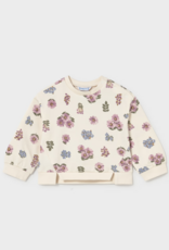 Mayoral Flower Print Fleece Pullover