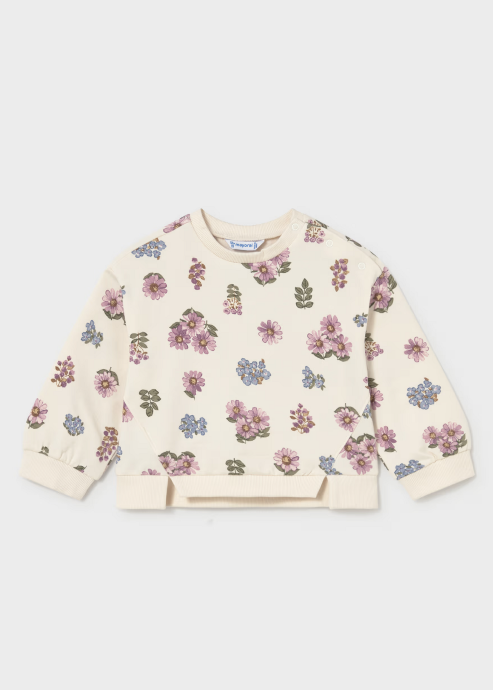 Mayoral Flower Print Fleece Pullover