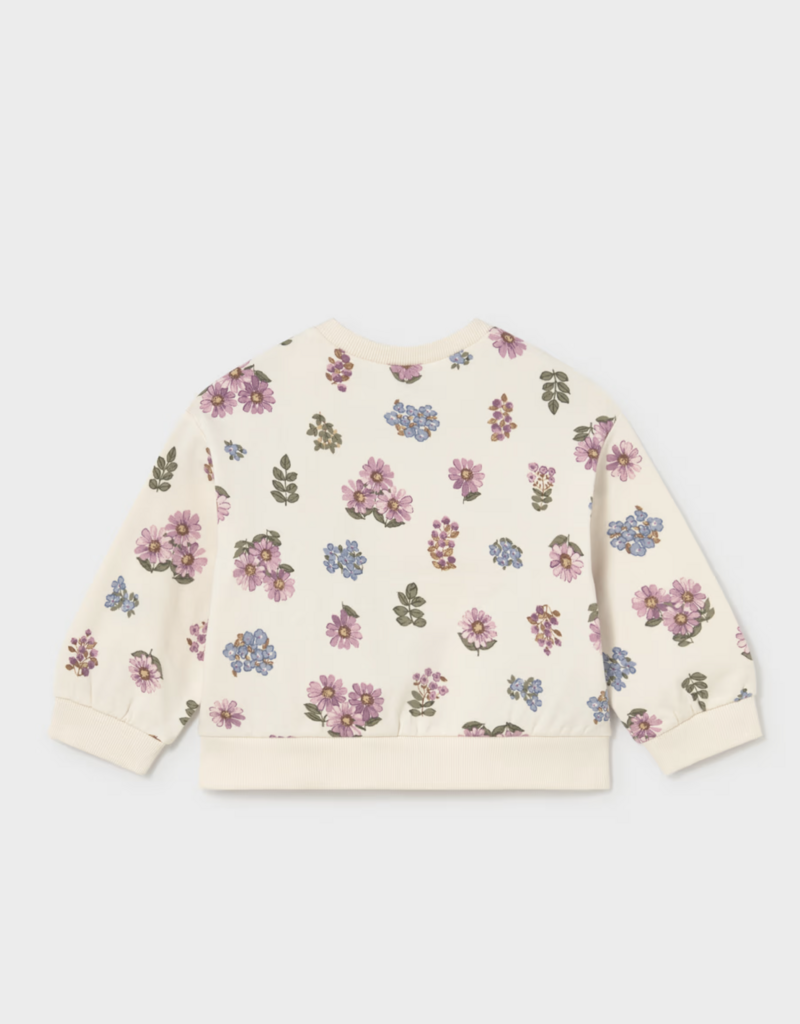 Mayoral Flower Print Fleece Pullover