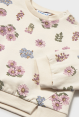 Mayoral Flower Print Fleece Pullover