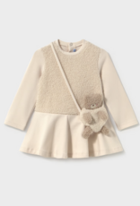 Mayoral Fleece Combined Dress w/Purse