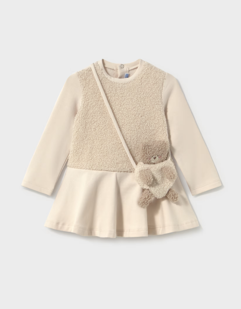 Mayoral Fleece Combined Dress w/Purse