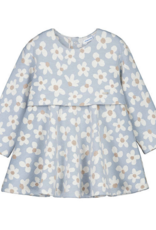 Mayoral Flower Print Knit Dress Lt Blue