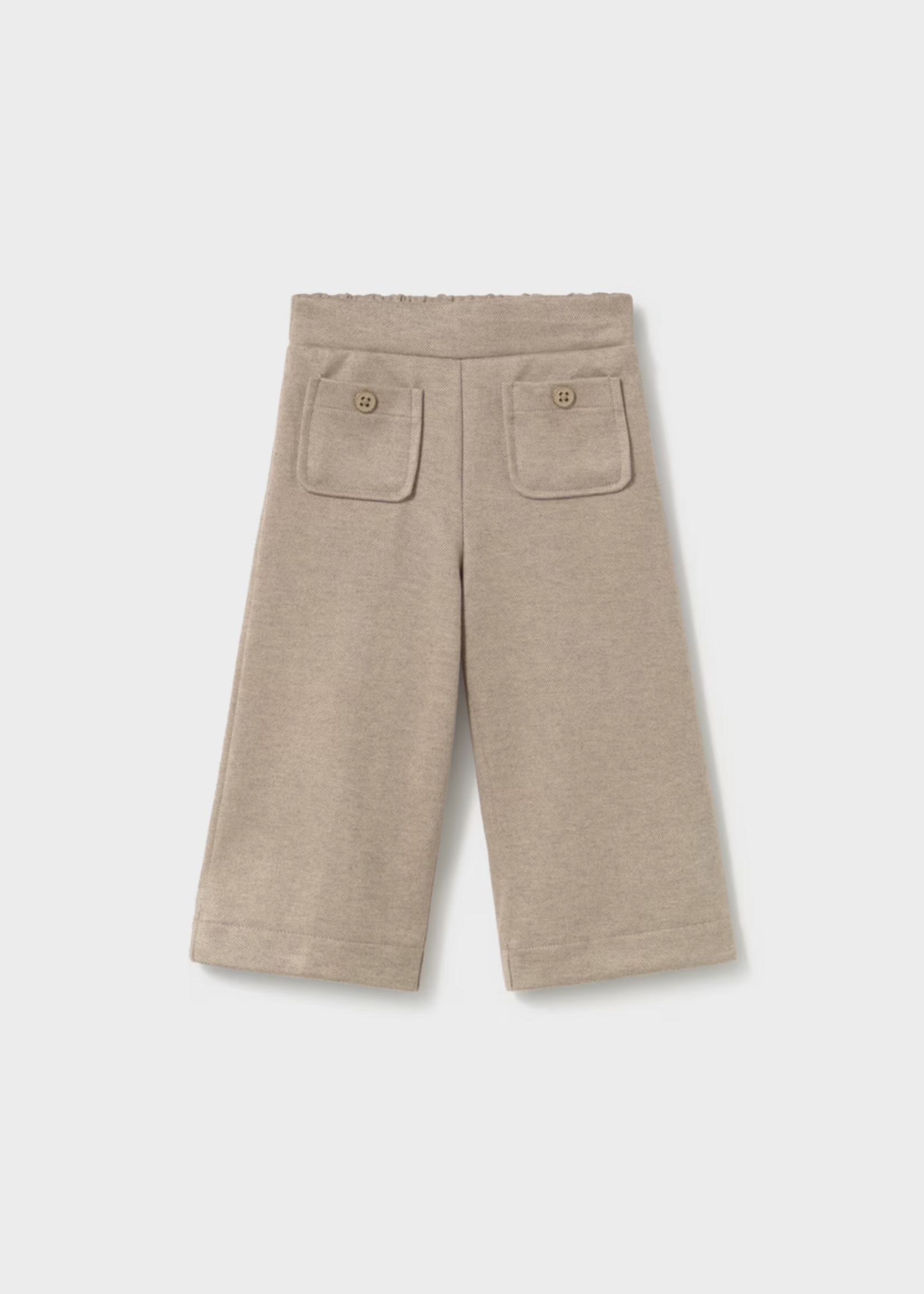 Mayoral Girls Twill Knit Pants Tan