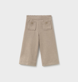 Mayoral Girls Twill Knit Pants Tan