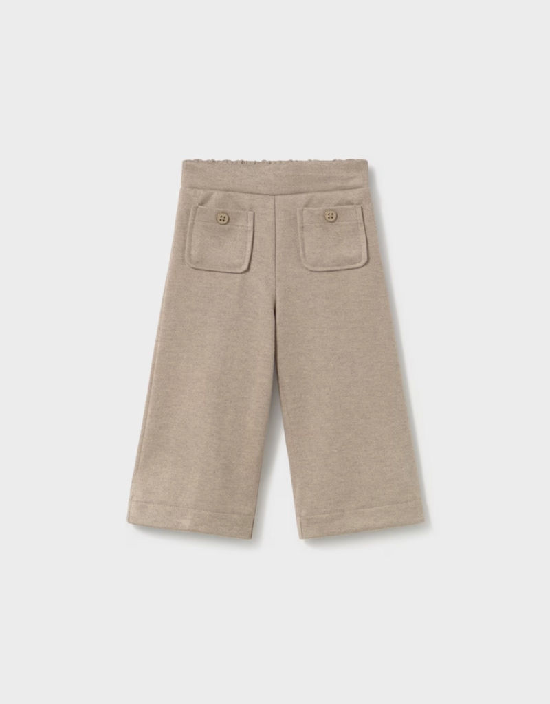 Mayoral Girls Twill Knit Pants Tan