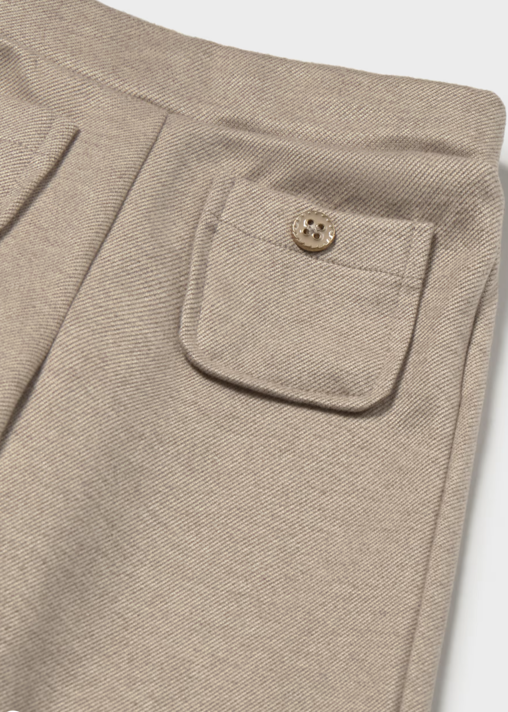Mayoral Girls Twill Knit Pants Tan