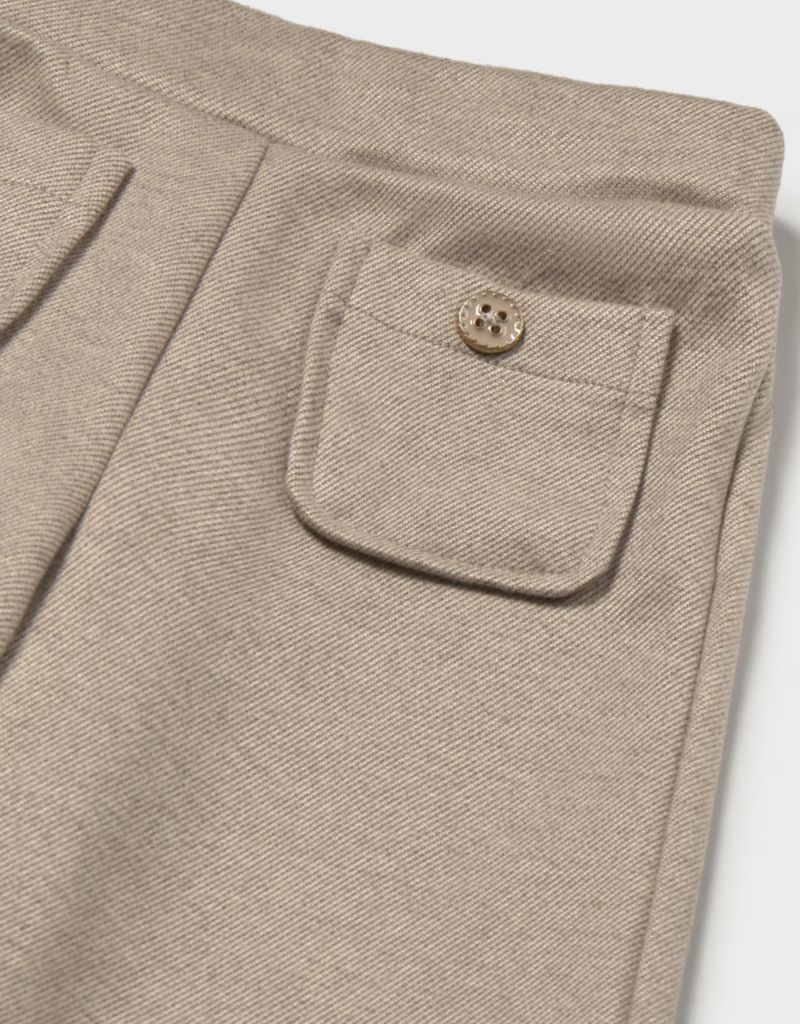 Mayoral Girls Twill Knit Pants Tan