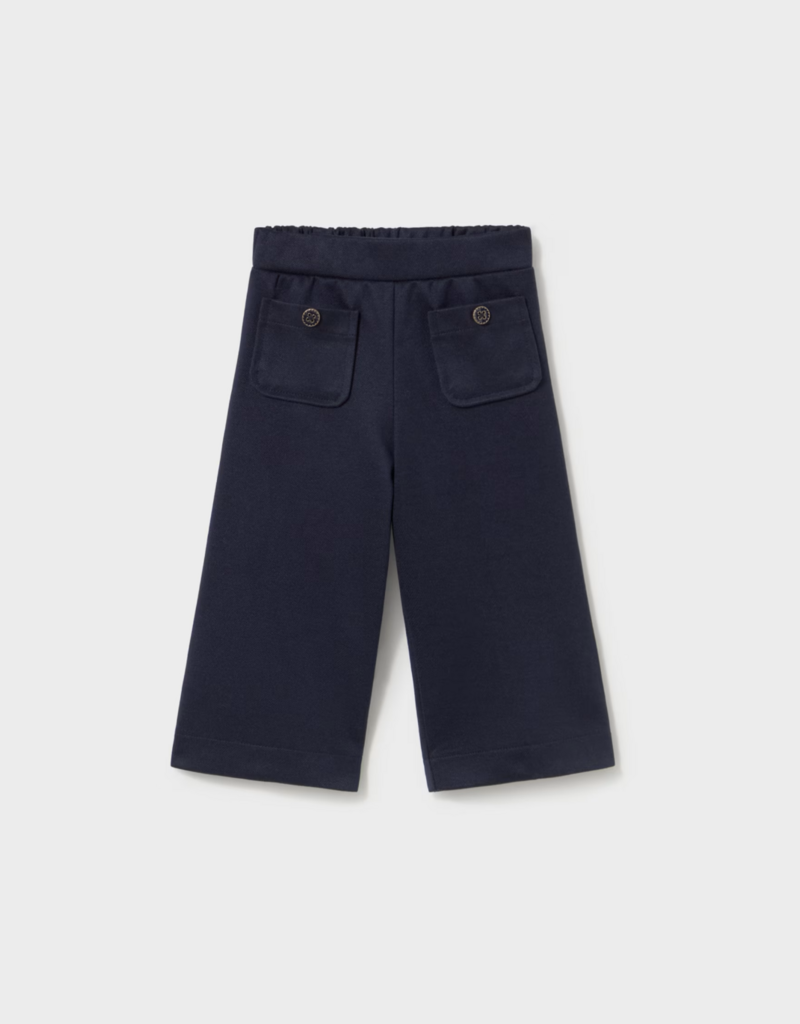 Mayoral Girls Twill Knit Pants Navy