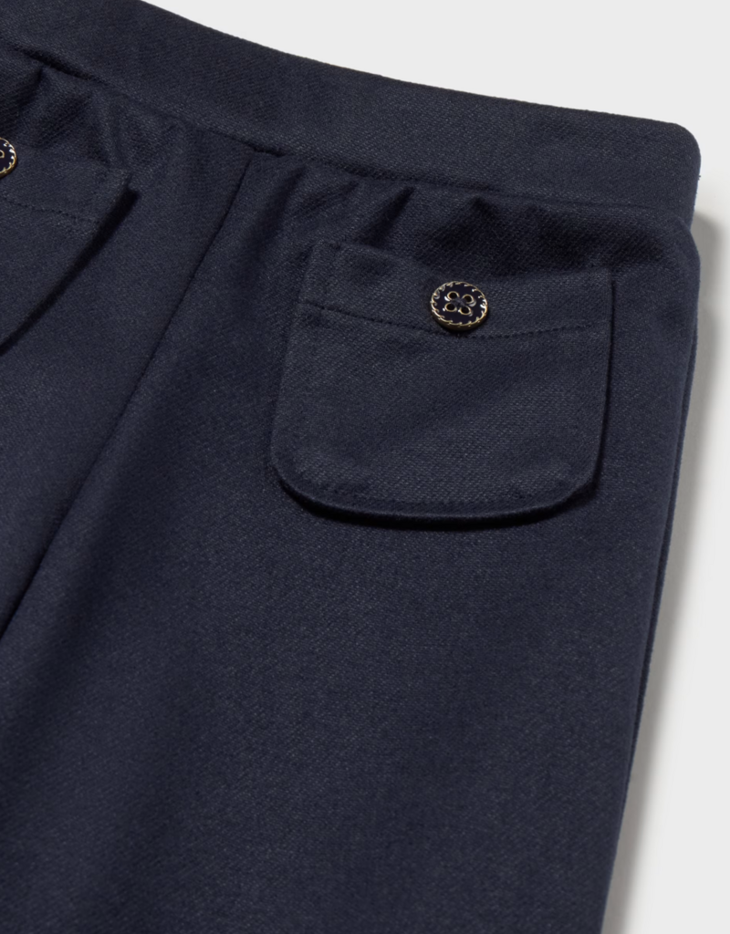 Mayoral Girls Twill Knit Pants Navy